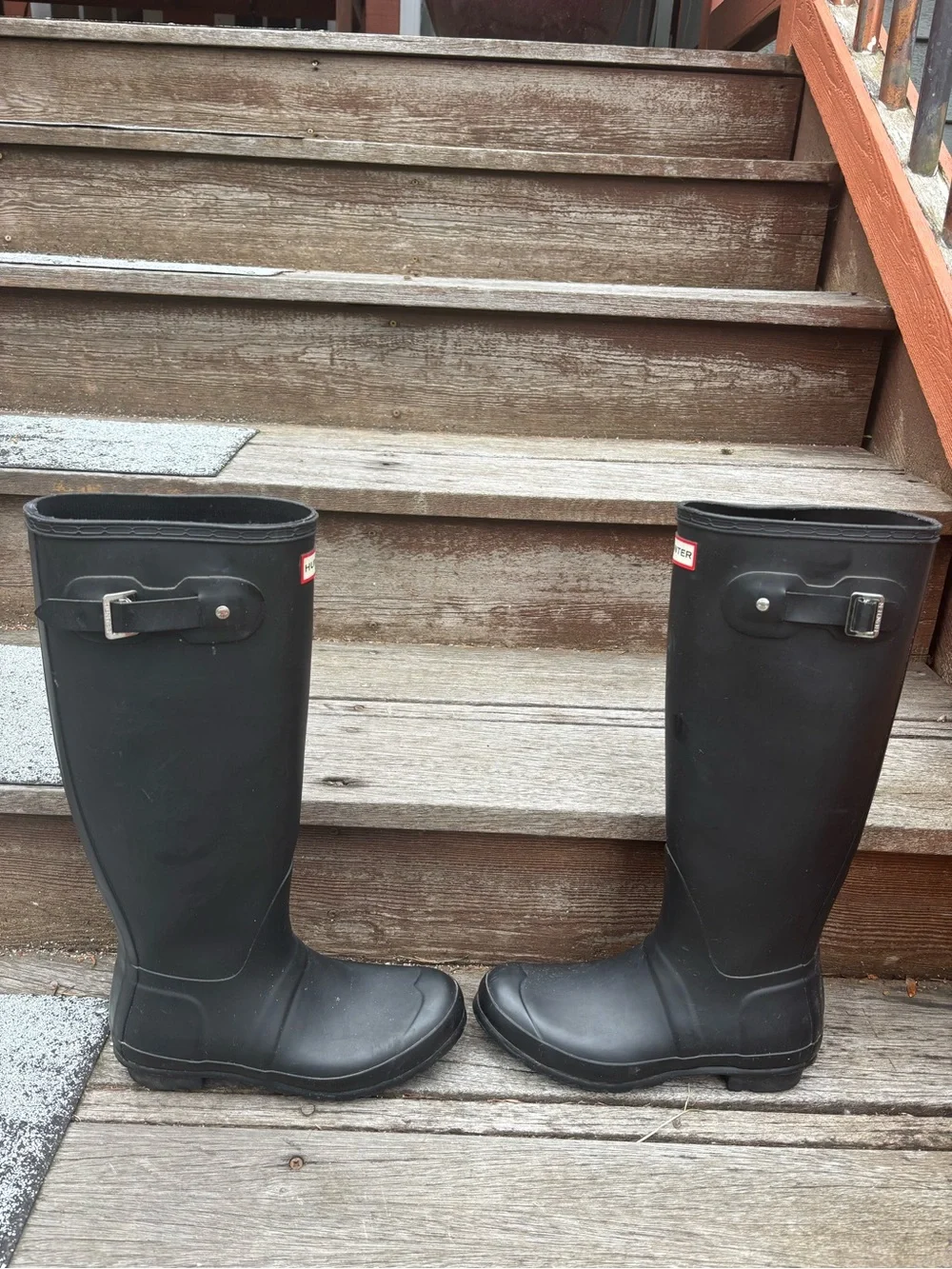 Hunter Original Tall Matte Rain Boots Black - VGUC